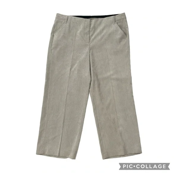 LUISA CERANO SMART Lightweight Corduroy Cord Wide LEG TROUSER OFFICE NWT 16